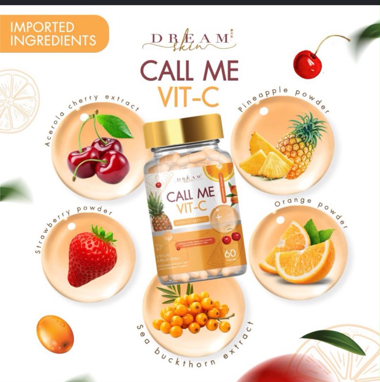 Call Me Vit C – High Strength Vitamin C Booster, 36,000mg per Bottle, 60 Capsules, Immune Support & Daily Wellness Supplement