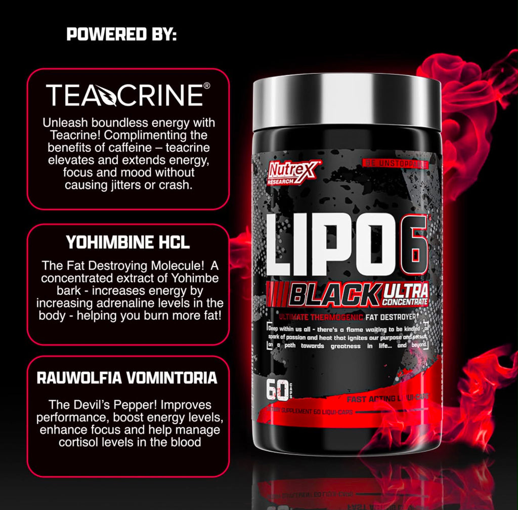 Lipo 6 Black Ultra Concentrate – 60 Capsules | Advanced Weight Management & Energy Support Supplement