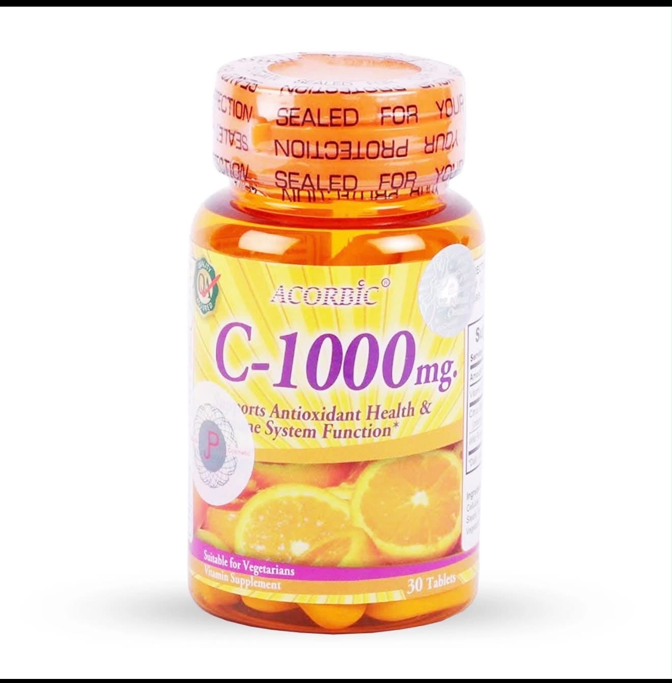 Vitamin C 1000mg – Collagen Support & Immune System Formula (30 Capsules)