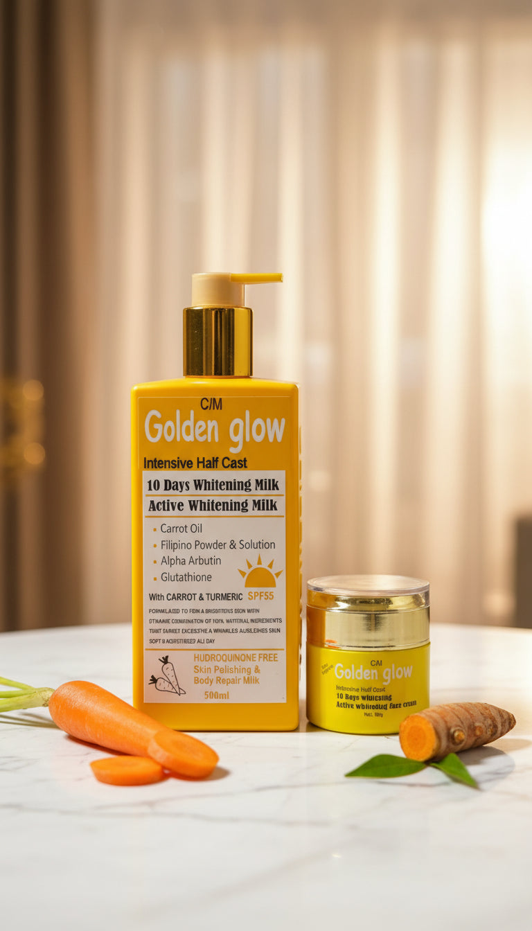 C/M Golden Glow Active Whitening Milk + Face Cream